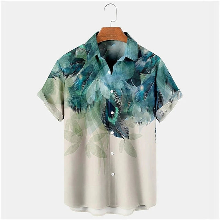 Herrenbekleidung: Komfortables Hawaii Hemd Übergröße mit auffälligem Sommer-Print.