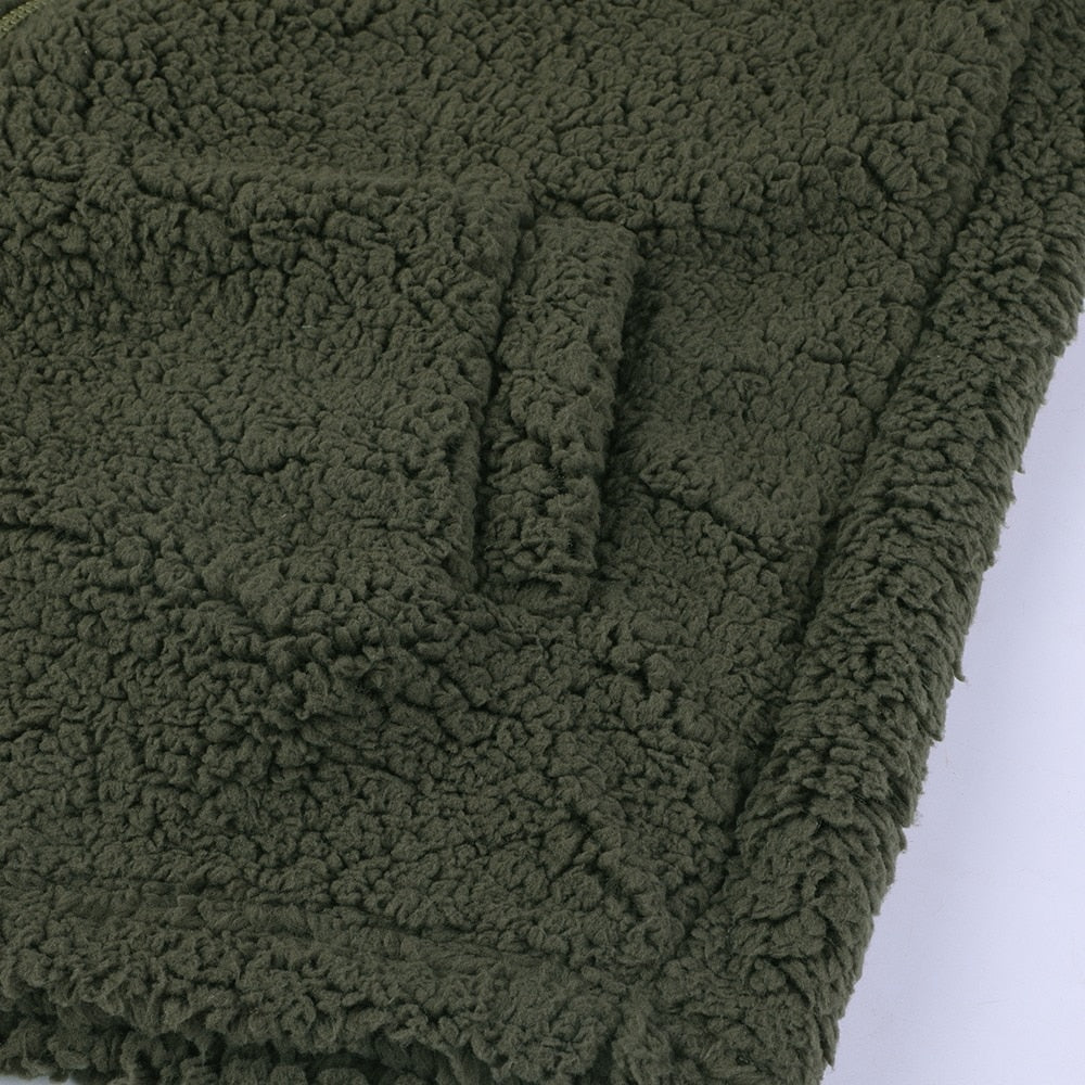 Damen Sherpa-Kapuzen-Cardigan, extrem weich & warm. Modische Winterjacke für Komfort.