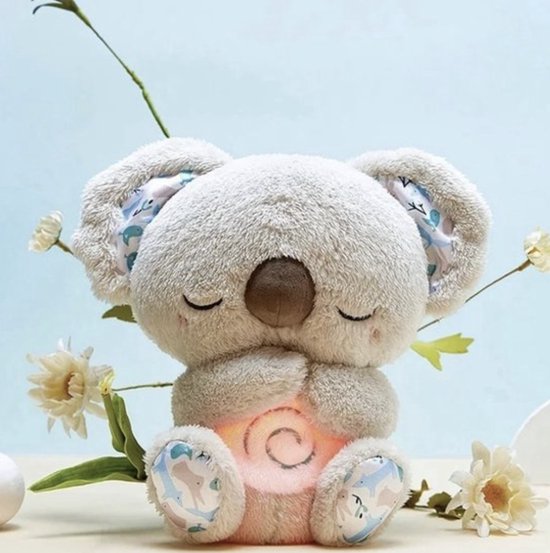 Beruhigendes Koala Kuscheltier mit Nachtlicht, Schlafhilfe für Babys und Kinder, fördert Entspannung und Ruhe.