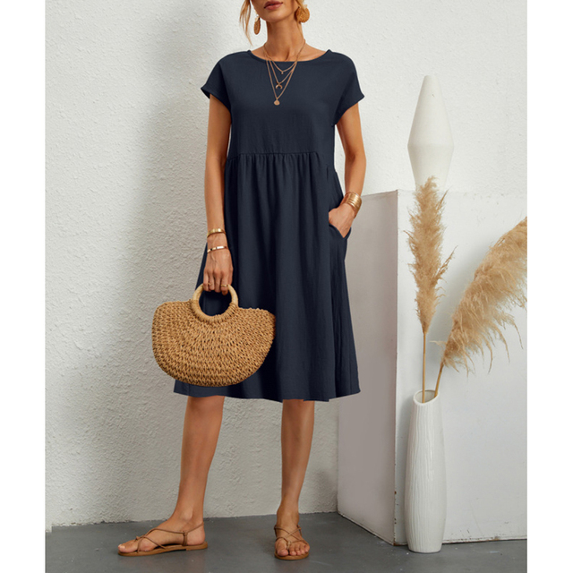 Feminines Midikleid für Damen, lässig & bequem. Ideal als Sommer- oder Freizeitkleid geeignet.