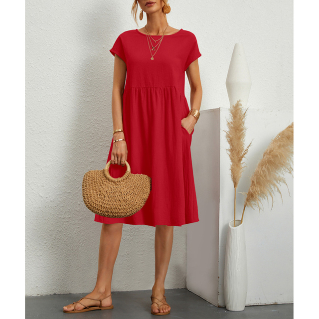 Trendiges Damen Midikleid, perfekt für Sommermode & Urlaub. Komfortabel, vielseitig & stilvoll.