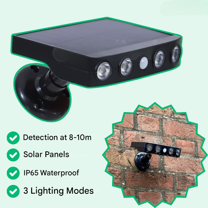 Praktische Lumina Solar-Wegbeleuchtung mit Bewegungssensor, ideal für den Außenbereich.