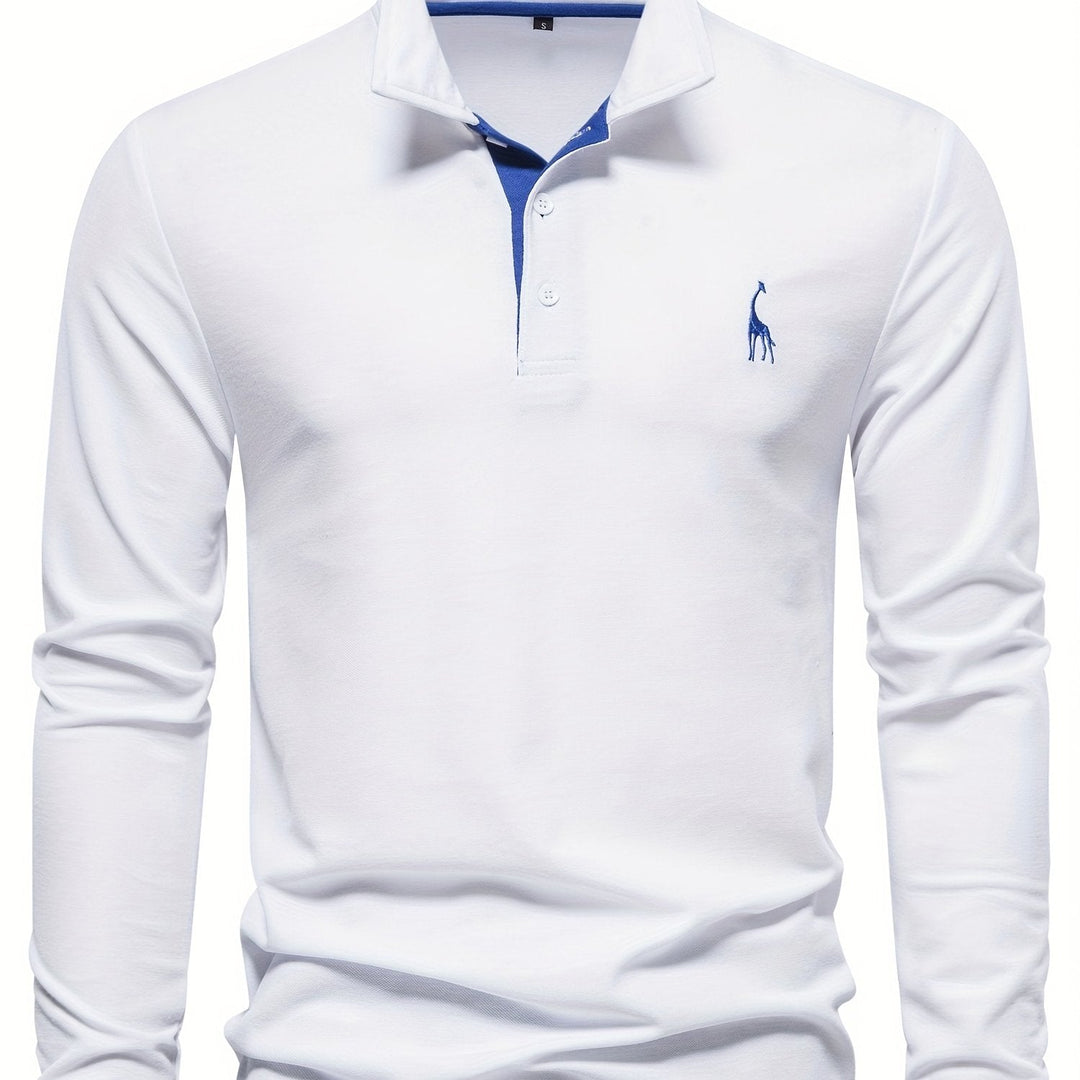 Hochwertiges Herren Langarm Poloshirt, atmungsaktiv und formstabil, ideal für stilbewusste Männer im Herbst.
