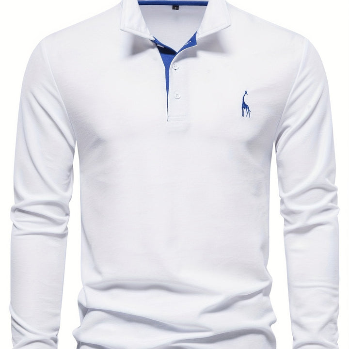 Hochwertiges Herren Langarm Poloshirt, atmungsaktiv und formstabil, ideal für stilbewusste Männer im Herbst.