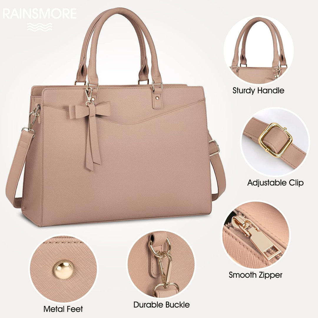 Wasserdichte Damen Laptoptasche mit Reißverschluss, sichere Aufbewahrung.