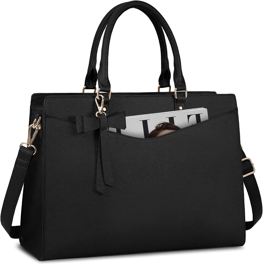 Geräumige Damen Handtasche mit Laptopfach und zahlreichen Innenfächern.