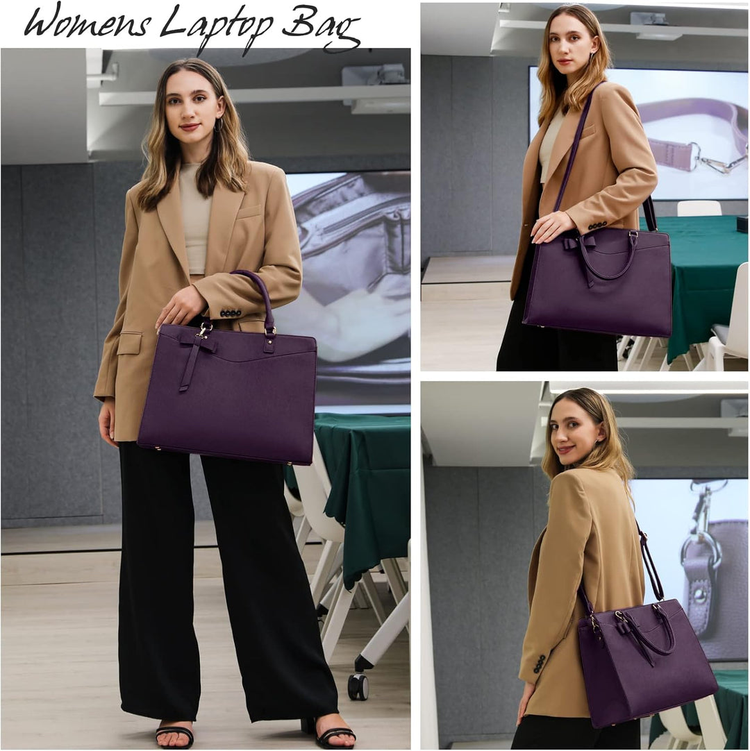 Wasserdichte Damenhandtasche mit gepolstertem Laptopfach, ideal für Pendler.