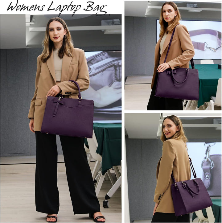 Wasserdichte Damenhandtasche mit gepolstertem Laptopfach, ideal für Pendler.