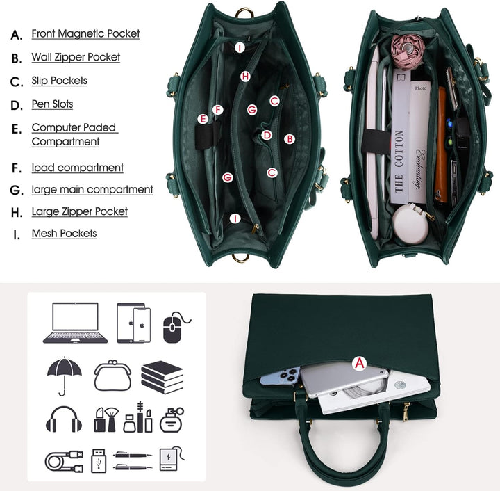 Alltagstaugliche Damen Handtasche mit Laptopfach, robust und stilvoll.