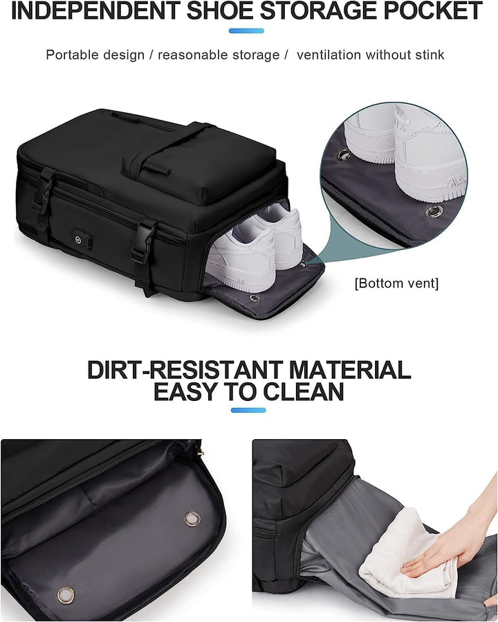 Robuster Tagesrucksack 40L mit speziellem Schuhfach, ideal für Sport & Abenteuer.