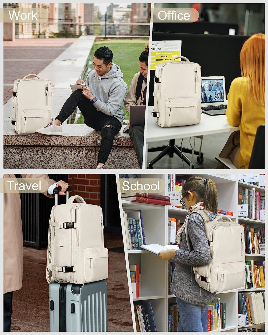Unisex Wanderrucksack 40L, wasserdicht, mit Laptopfach & praktischem Schuhfach für Ausflüge.