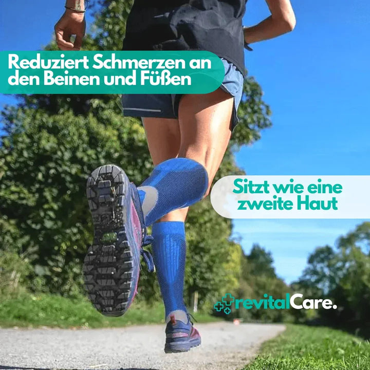 Medizinische Kompressionssocken zur Verbesserung der Blutzirkulation und Beinhaltung.