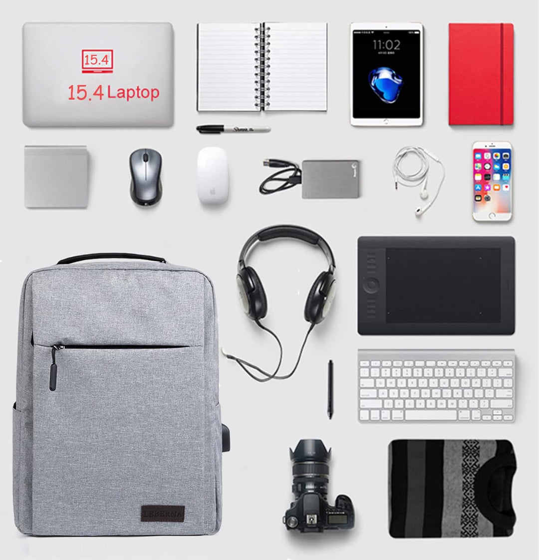 Robuster Reise-Laptop-Rucksack (schwarz), wasserdicht, mit USB-Port, ideal für Kurztrips & Flugreisen.