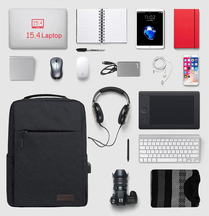 Minimalistischer, wasserdichter Laptop-Rucksack (grau) aus robustem Material, perfekt für Stadt & Alltag.