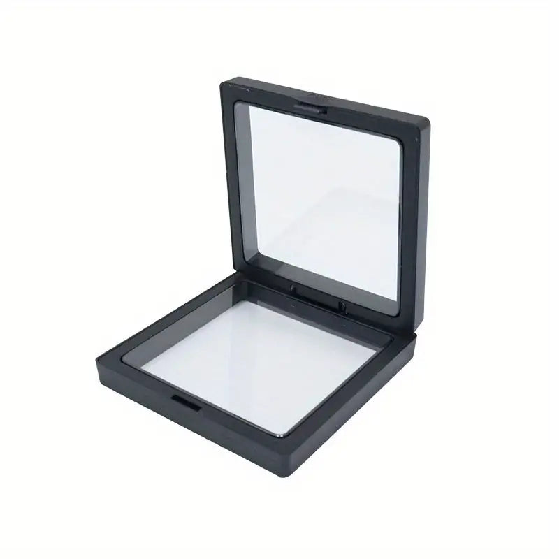 Schwebende Schmuck-Display-Box (10er Set) für Ringe & Ketten; klare Schmuckvitrine aus Kunststoff.