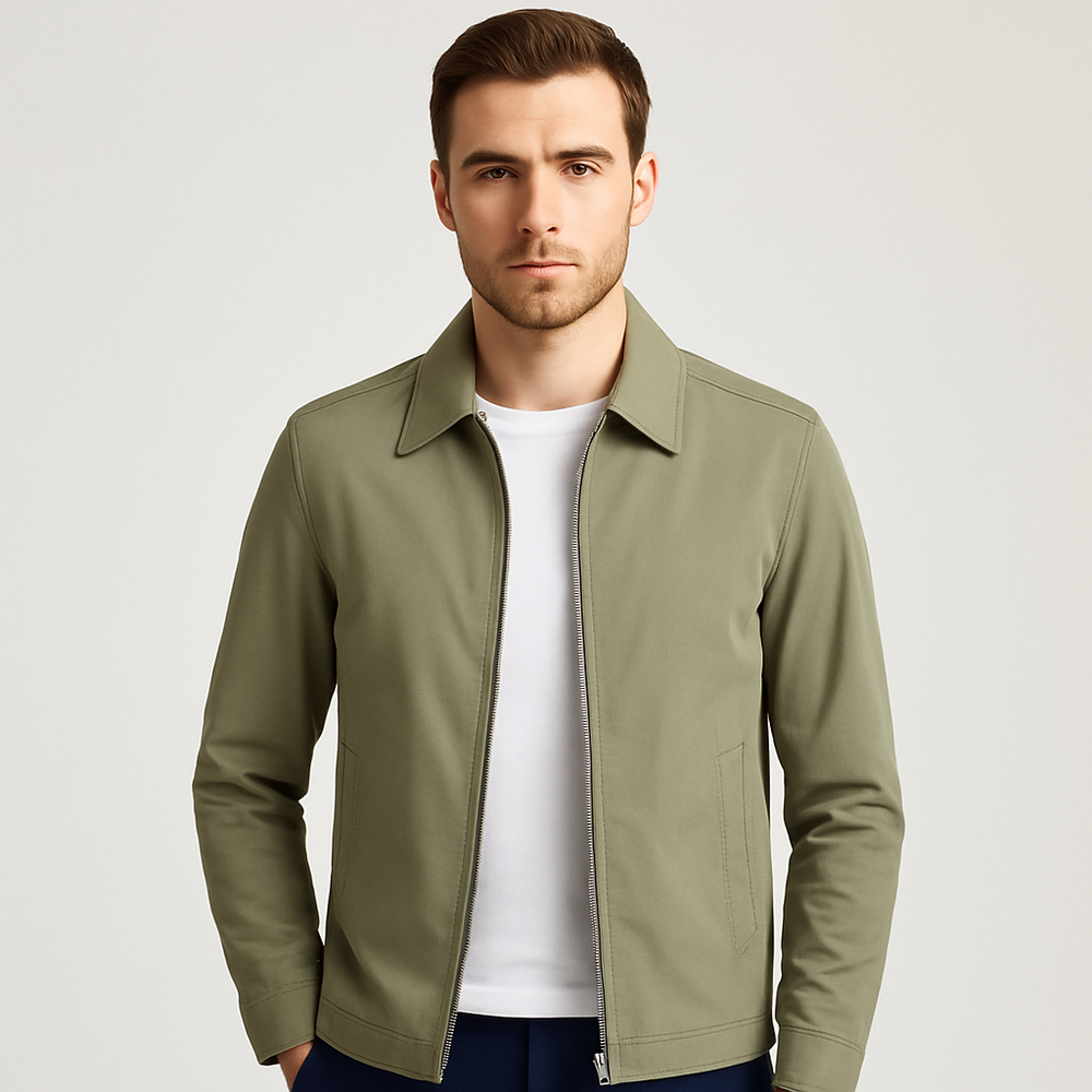 Moderne Herren-Übergangsjacke in schlanker Passform, stilvoll und bequem für Frühling & Herbst.