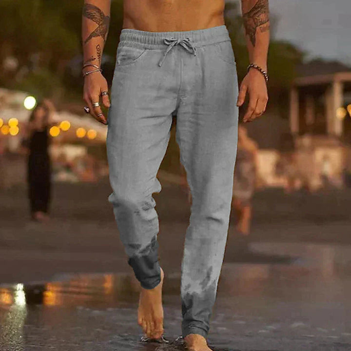 Bequeme, lockere Herren-Sommerhose in Grau, ideal für Frühling & Sommer. Stylisch & atmungsaktiv.