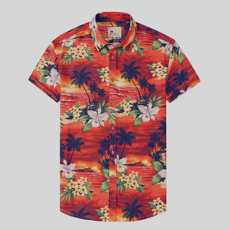 Lässiges, elegantes Herren Sommer-Kurzarmhemd, vielseitig für Freizeit, Urlaub und Strand.