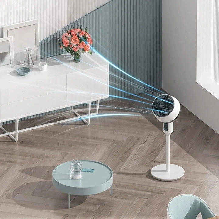 Hochwertiger Ventilator, leise und höhenverstellbar, für optimales Raumklima als Tisch- oder Standgerät.