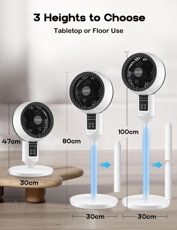 Oszillierender Standventilator mit leisem Betrieb, perfekt für erfrischendes Raumklima zuhause.