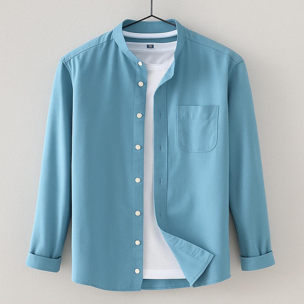 Stilvolles, leichtes Herrenhemd mit Knopfleiste, ideal als Sommerhemd oder elegantes Alltagshemd.