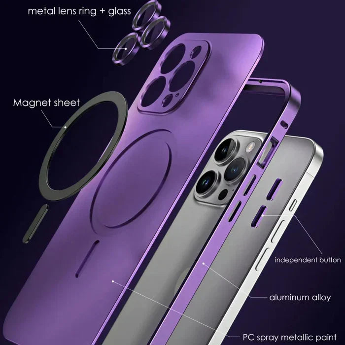 Premium MagCase Metall iPhone Hülle, MagSafe fähig. Stilvoller, robuster Handy Schutz.