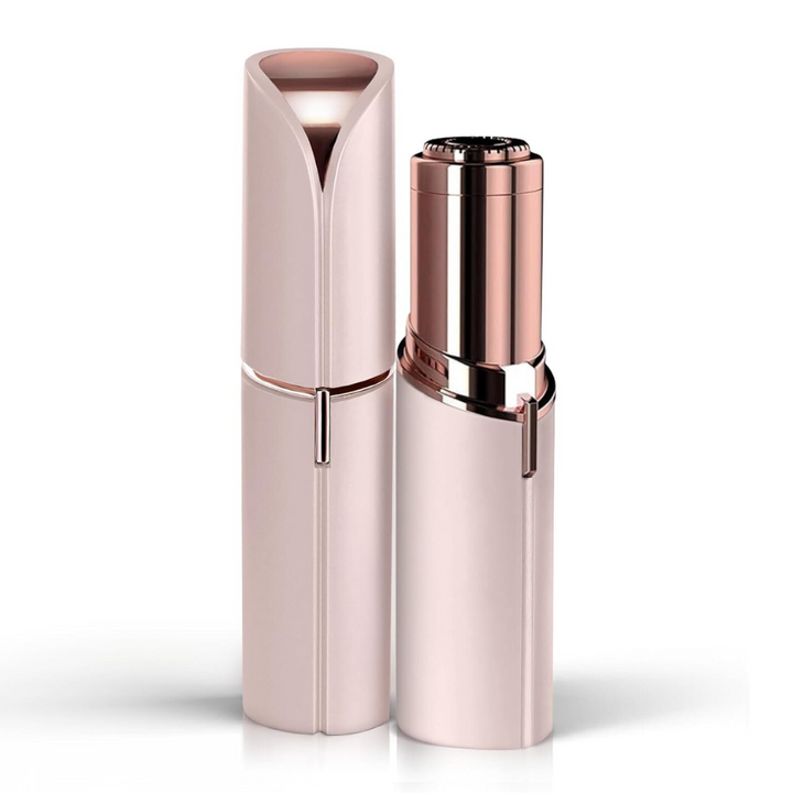 Damen Dermaplaning-Tool in Roségold entfernt feine Haare für strahlende, glatte Gesichtshaut.