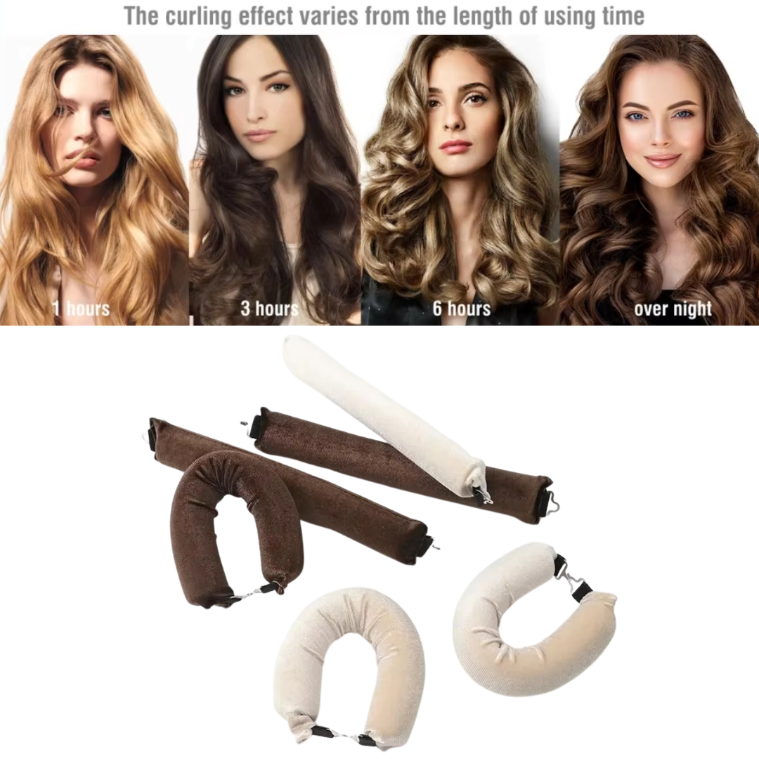 Wachen Sie mit perfekten Locken auf: Damen hitzefreies Haarstyling über Nacht. Haarpflege-Accessoire.