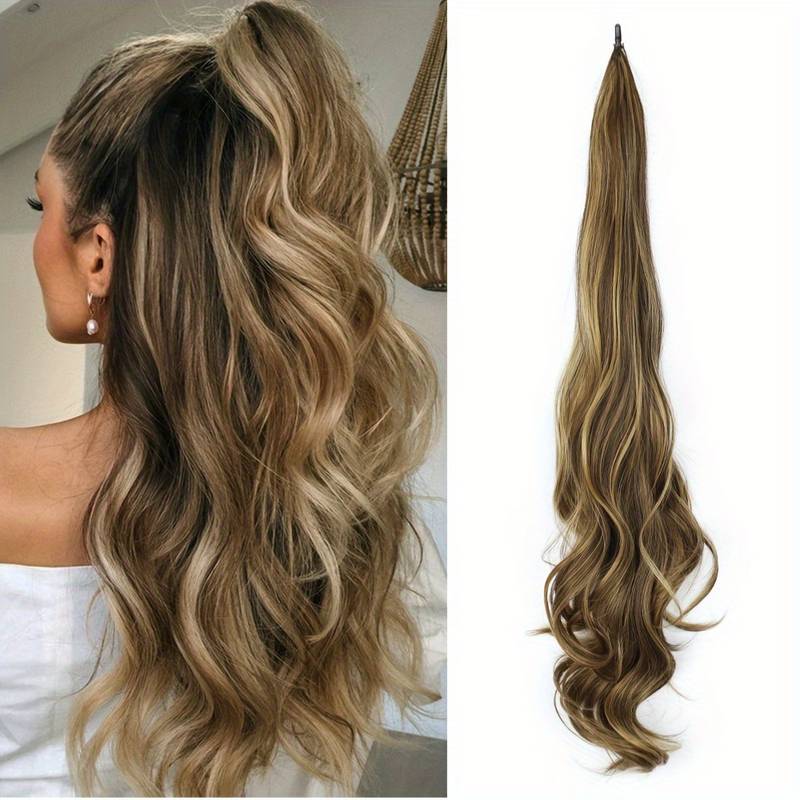 Damen Wrap-Around Pferdeschwanz für Volumen. Flexibles Haarteil für schnelles Styling.