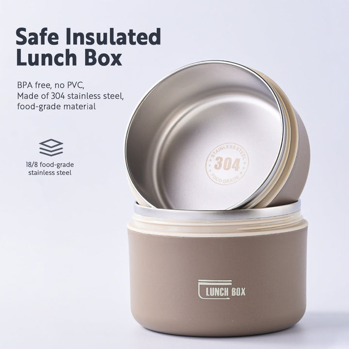 Nachhaltige Edelstahl Mittagsbox mit Isolation, perfekt für Büro-Lunch und Essen zum Mitnehmen.
