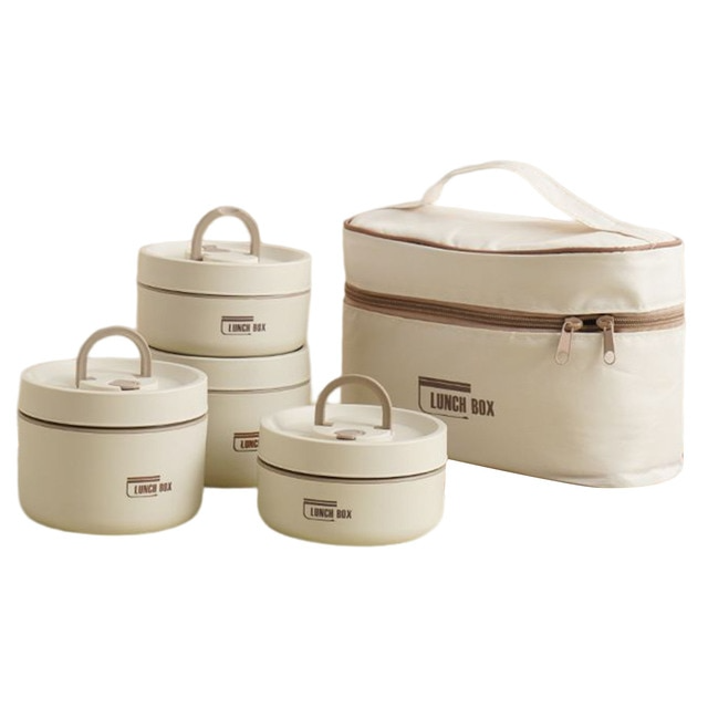 Ganztägig frisch: Isolierte Edelstahl-Lunchbox mit Tragetasche für längere Aufbewahrung Ihrer Speisen.