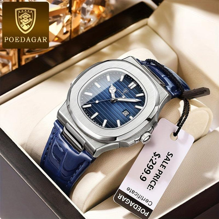 Elegante Herren Armbanduhr am Handgelenk; klassisches Design, perfektes Herren Accessoire für Modebewusste.