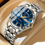 Inter-Goldenes Armband mit Blauem Zifferblatt