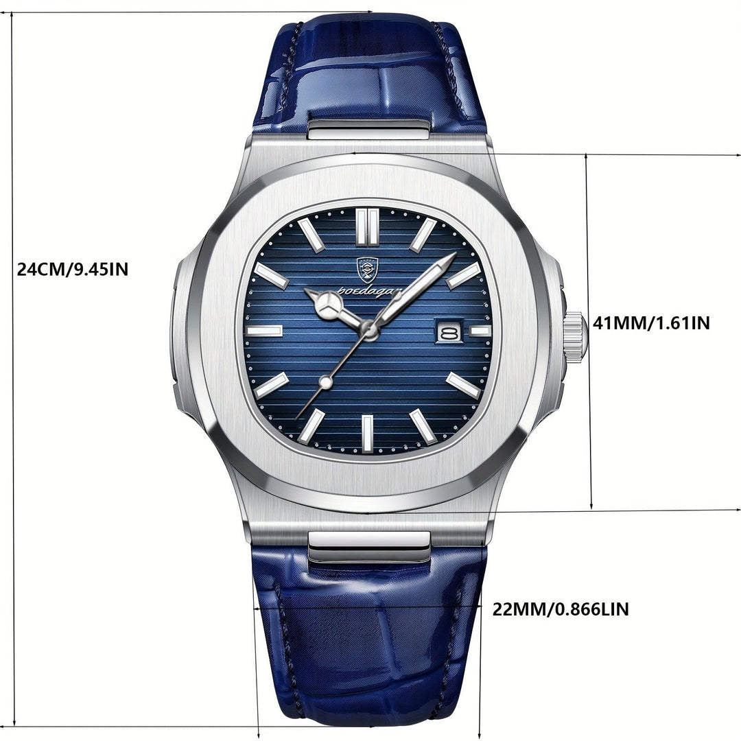 Herrenuhr Elegant kombiniert mit Business-Kleidung; unterstreicht den stilvollen Look mit dieser präzisen Armbanduhr.