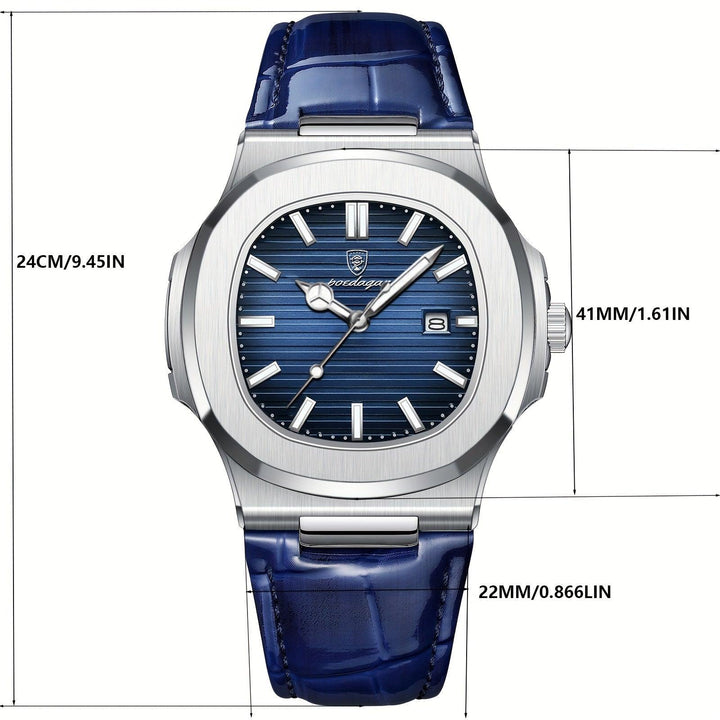 Herrenuhr Elegant kombiniert mit Business-Kleidung; unterstreicht den stilvollen Look mit dieser präzisen Armbanduhr.