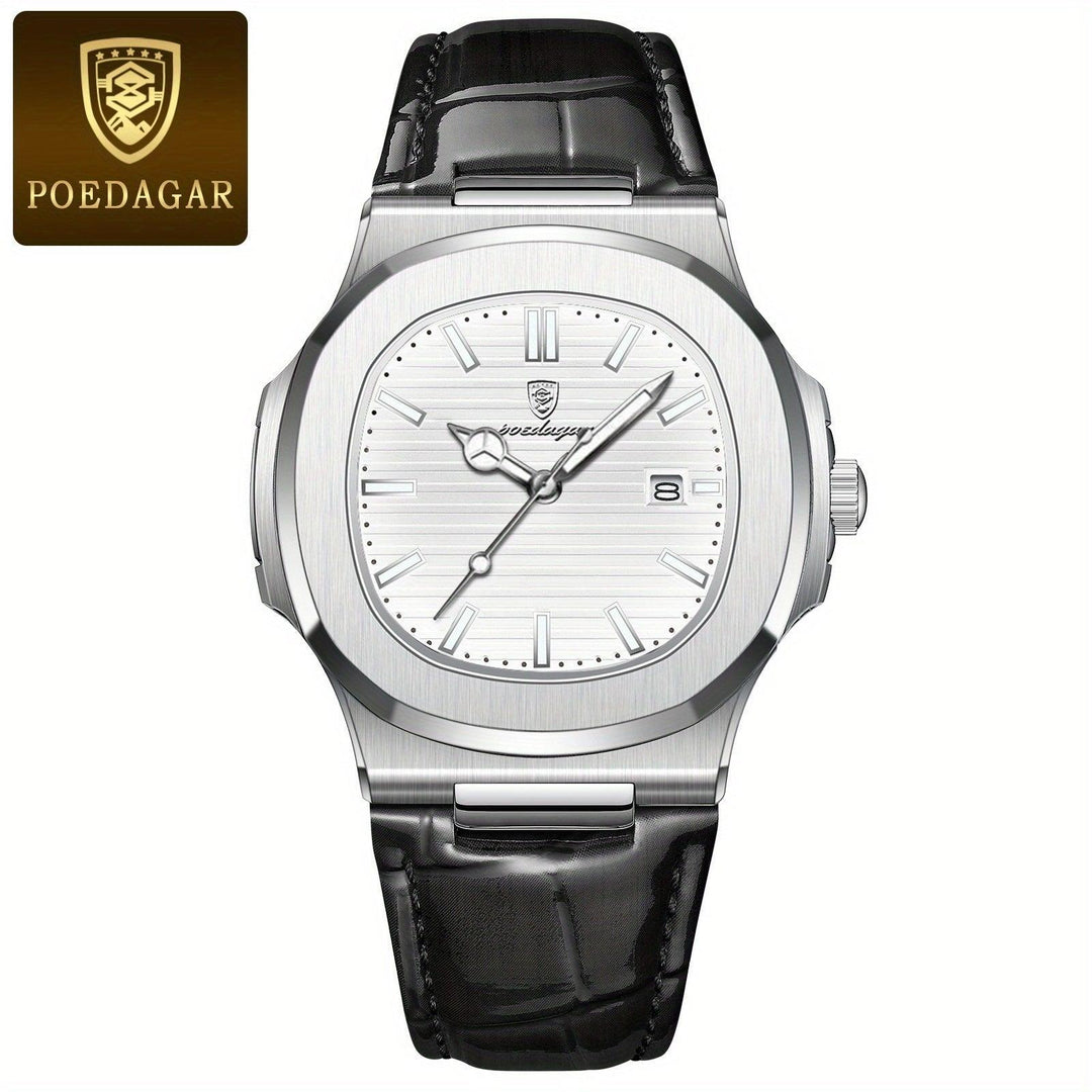 Langlebige Herrenuhr mit poliertem Gehäuse; eine klassische Armbanduhr für den modebewussten Mann.