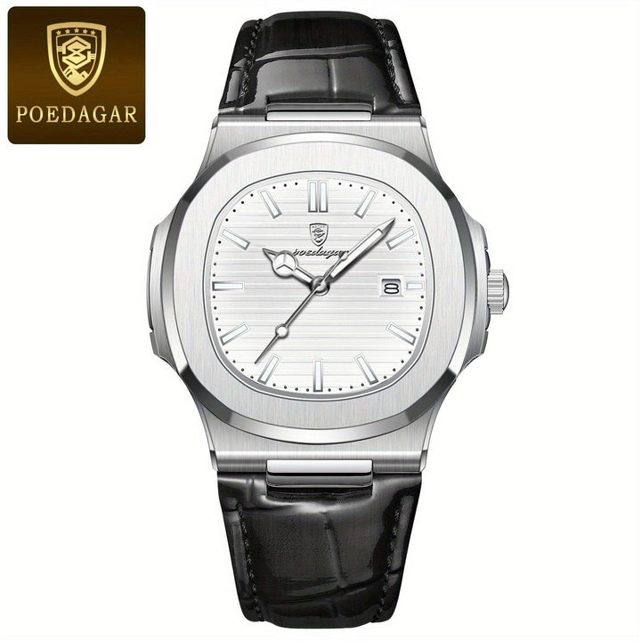 Langlebige Herrenuhr mit poliertem Gehäuse; eine klassische Armbanduhr für den modebewussten Mann.