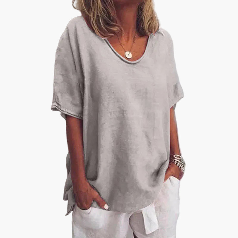 Damen Oversize Bluse für eleganten Komfort; moderne, lockere Passform für Alltag & Büro.