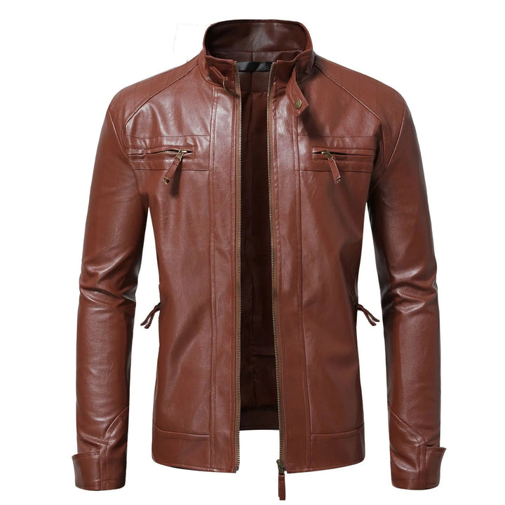 Detailansicht: Schwarze Slim Fit Herrenjacke mit elegantem Reißverschluss. Robuste & hochwertige Männerbekleidung.