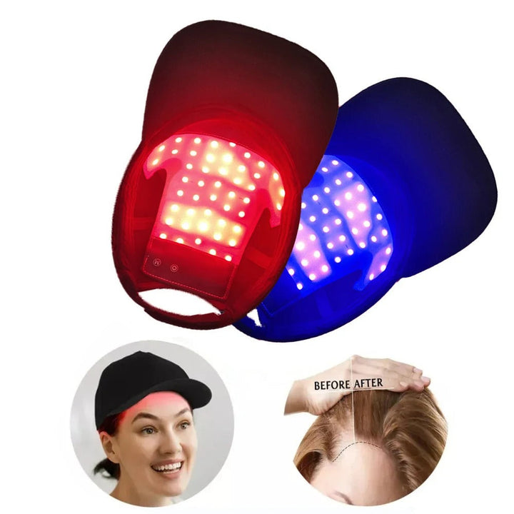 Innovative Therapie Mütze gegen Haarausfall, nutzt Rotlicht & Infrarot für mehr Volumen.