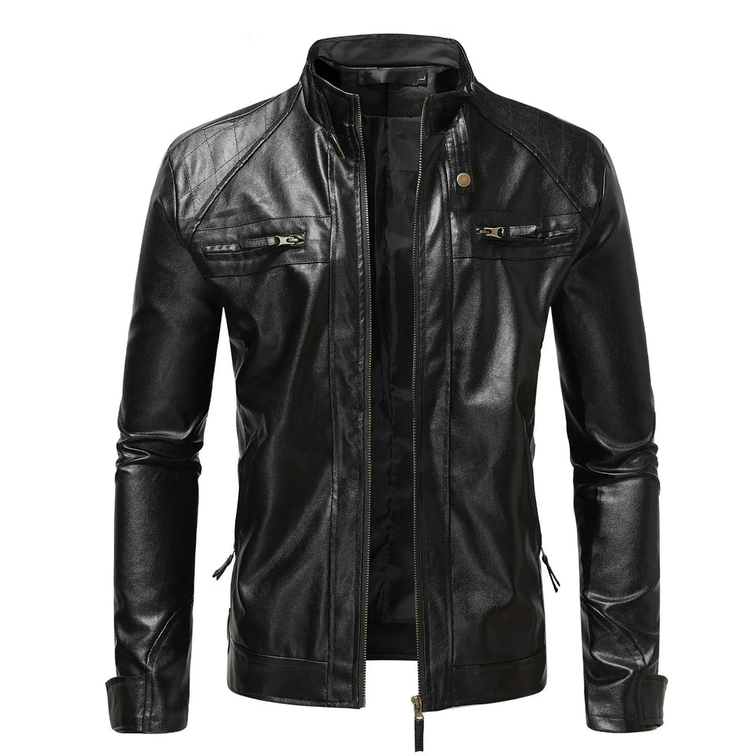 Klassische braune Slim Fit Herrenjacke, ideal als stilvolle Übergangsjacke. Vielseitig kombinierbar.
