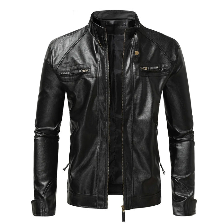 Klassische braune Slim Fit Herrenjacke, ideal als stilvolle Übergangsjacke. Vielseitig kombinierbar.