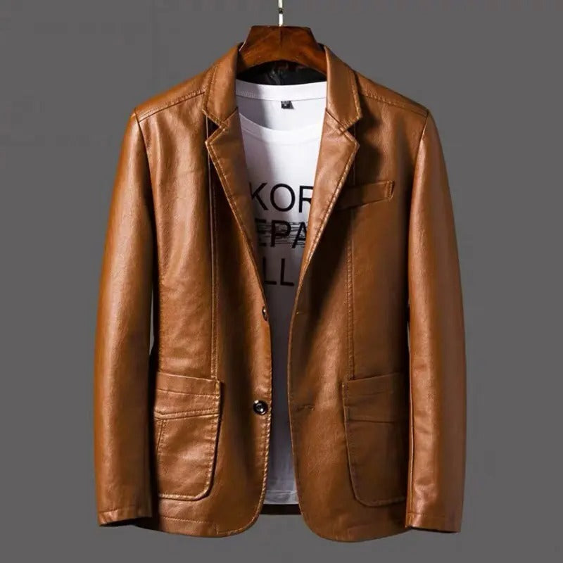Elegante braune Herren Lederjacke, hochwertige Qualität, perfekt für einen stilvollen Auftritt und jede Gelegenheit.