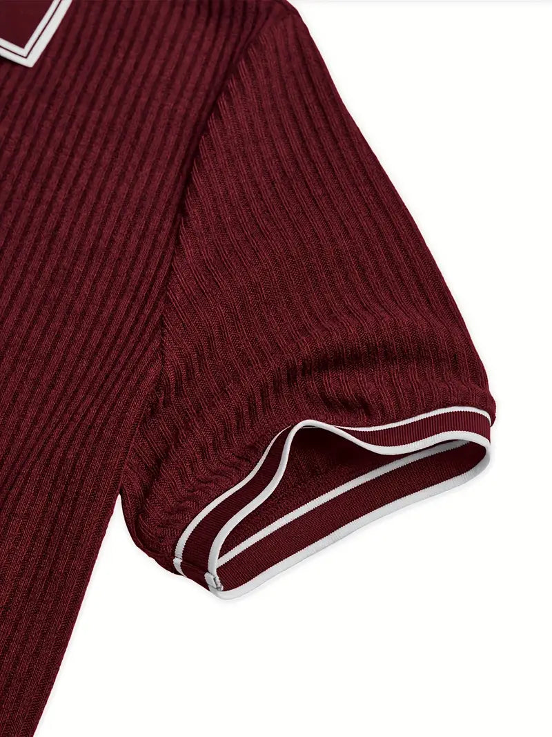 Himmelblaues elegantes Herren Polohemd, Kurzarm, ein Must-have für stilvolle Herrenmode.