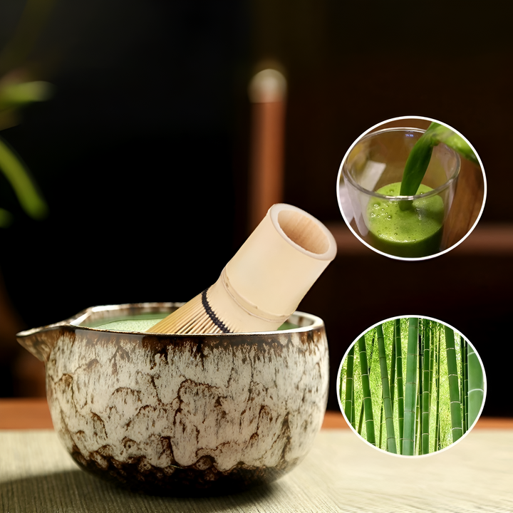Komplettes Matcha-Keramikset für eine authentische japanische Teezeremonie. Ideal als Küchenaccessoire.