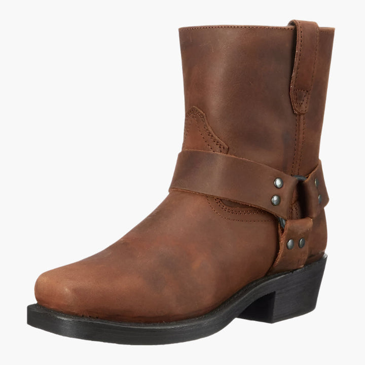 Herren Vintage Western Stiefeletten: Robuste Cowboy Boots aus echtem Leder für maskuline Abenteuer und Freizeit.