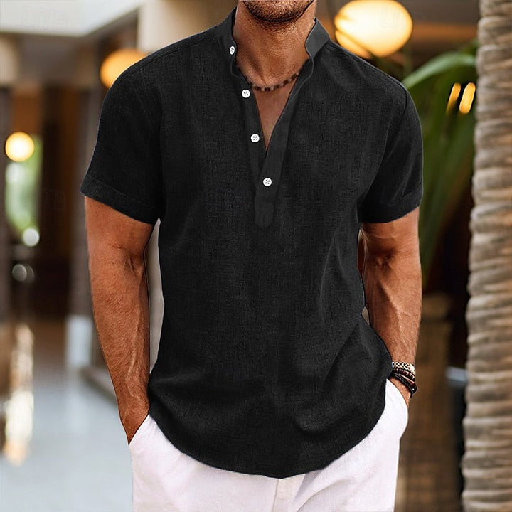 Lässiges Herren Henleyshirt mit Knopfleiste, vielseitig kombinierbar für entspannte Sommermomente & Alltag.