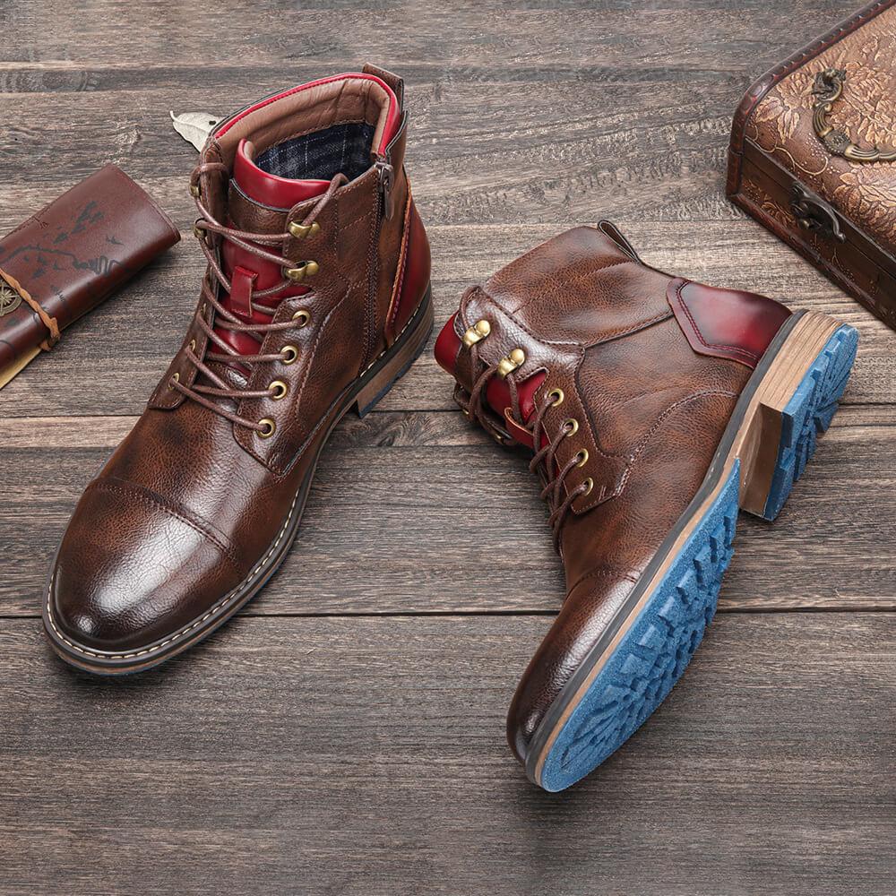 Bequeme Elias Herren Stiefel in Braun, perfekt als lässige Schnürstiefeletten für jeden Tag.