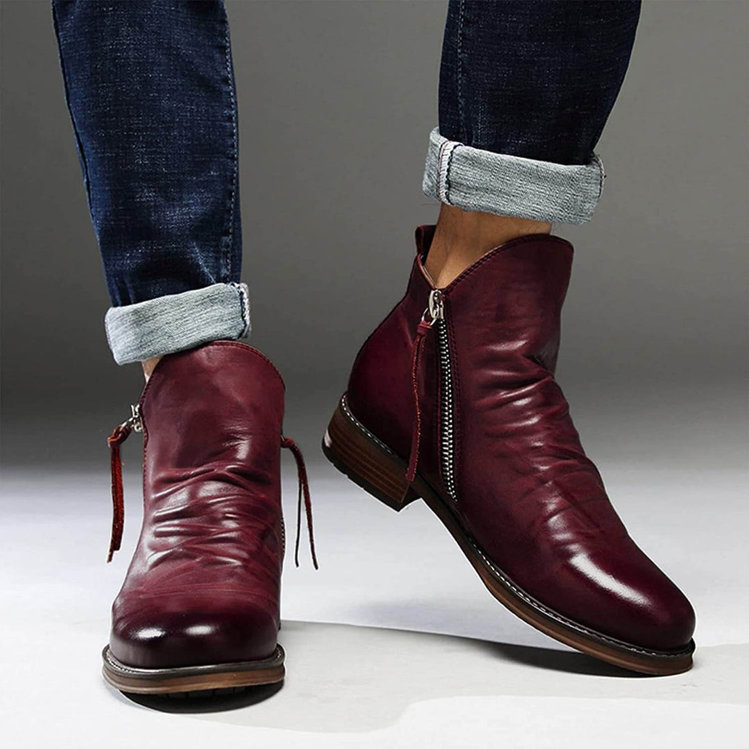 Hochwertige Herren Schnürstiefel aus Leder, ganzjährig tragbar, elegant und rutschfest.