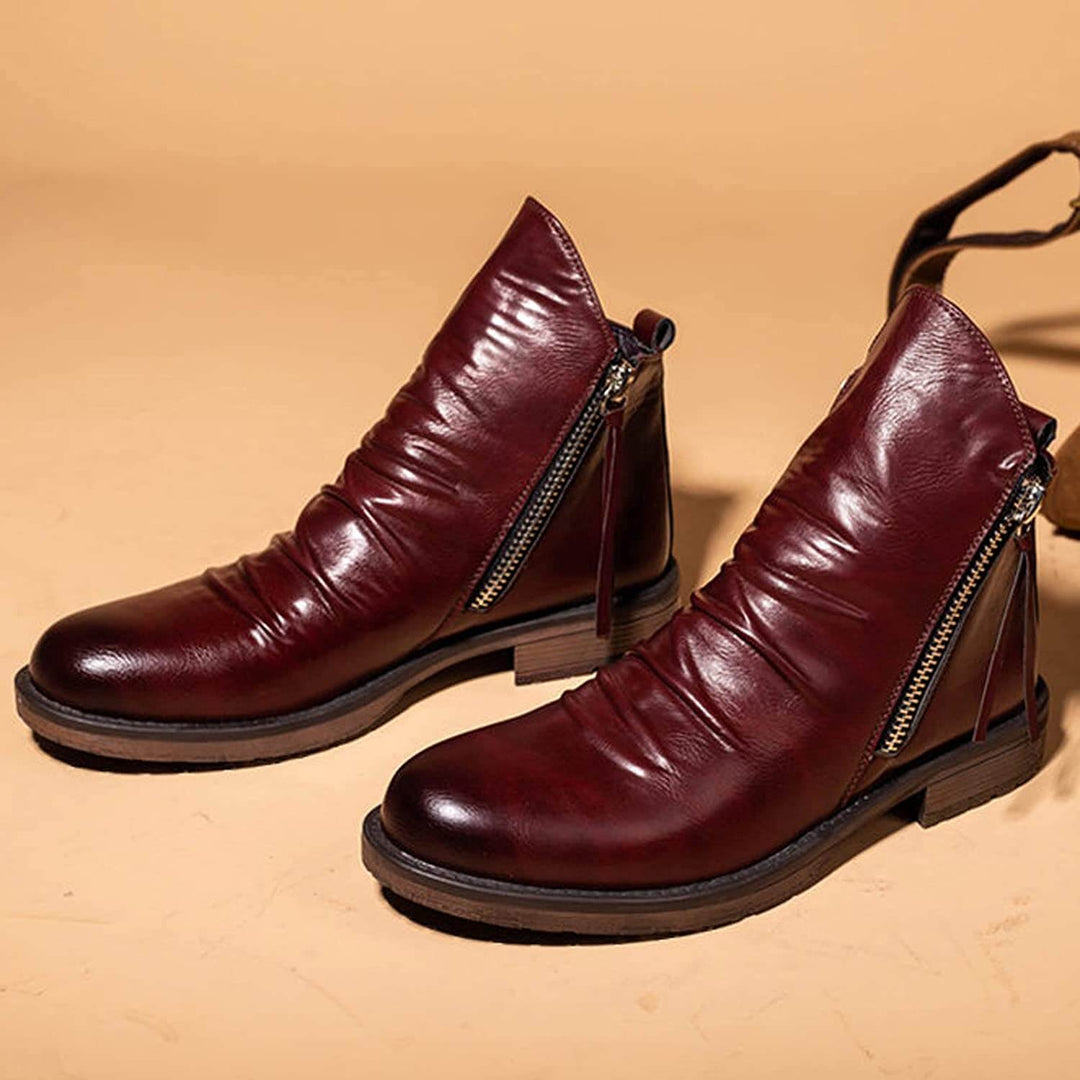 Funktionale Herren Schnürstiefel aus Leder, rutschfest und bequem, ideal für den Alltag.